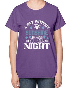A day without sunshine is like you know night 2# - funny-  Ladies T-Shirt