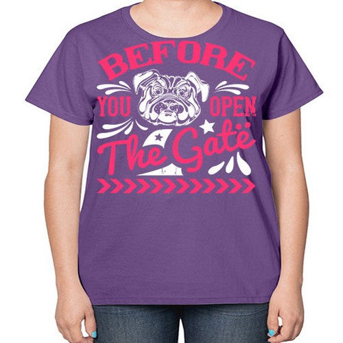 Before You Open The Gate Style 17# - dogs-  Ladies T-Shirt