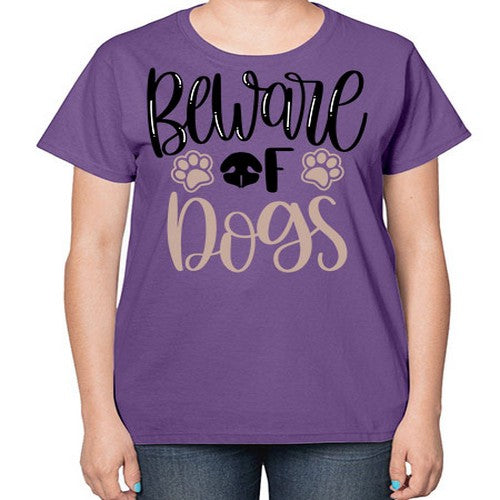 Beware Of Dogs Style 33# - dogs-  Ladies T-Shirt