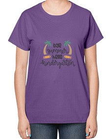 Bye summer hello kindergarten 33# - kindergarten-  Ladies T-Shirt