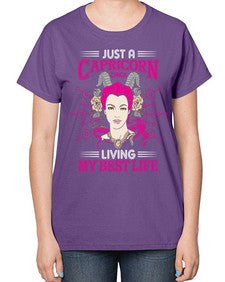 Capricorn chick 193# - capricorn-  Ladies T-Shirt