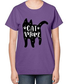 Cat Mom Style 86# - cats-  Ladies T-Shirt