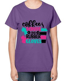 Coffee Scrubs And Rubber Gloves Style Style 664# - nurse-  Ladies T-Shirt