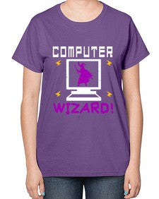 Computer wizard 52# - computer-  Ladies T-Shirt