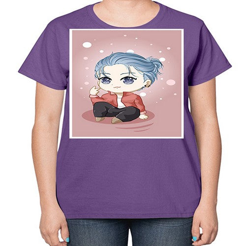 Cute little boy silver hair 78# - anime-  Ladies T-Shirt