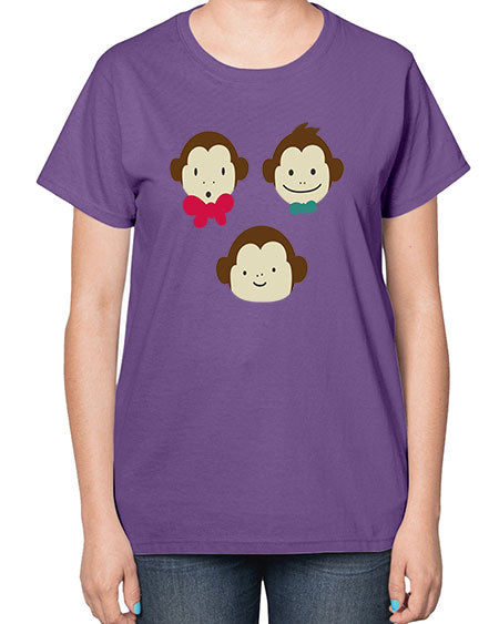 Cute_little_monkeys_5425 - monkey-  Ladies T-Shirt