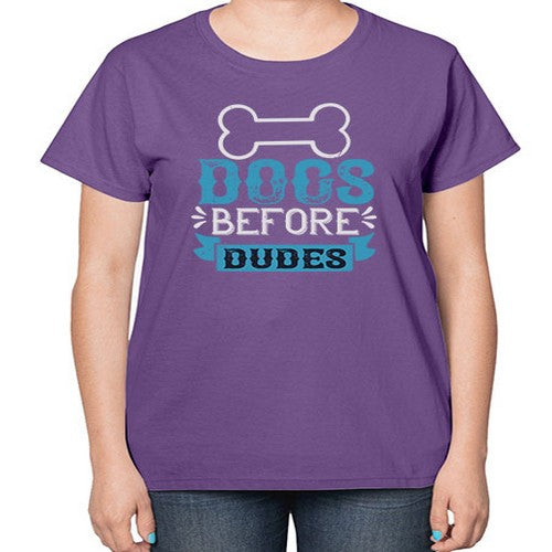 Dogs Before Dudes Style 215# - dogs-  Ladies T-Shirt