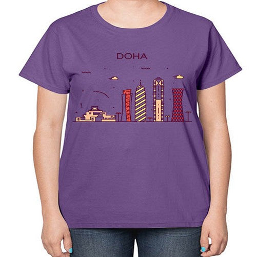 Doha 673# - cities-  Ladies T-Shirt