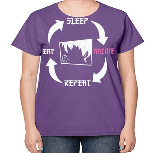 Eat Sleep Anime Repeat Anime Anime 226# - anime-  Ladies T-Shirt