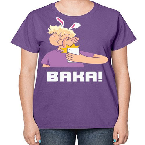 Funny Anime Baka Rabbit Slap Anime 228# - anime-  Ladies T-Shirt