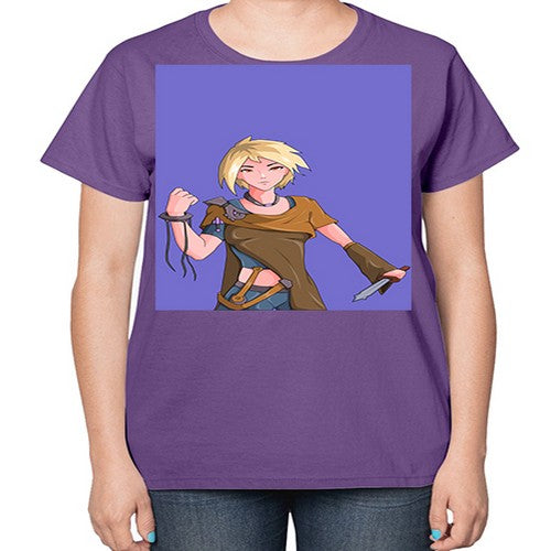 Girl hold knife 12# - anime-  Ladies T-Shirt