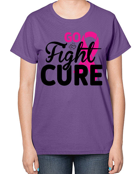 Go Fight Cure 23# - breast cancer-  Ladies T-Shirt