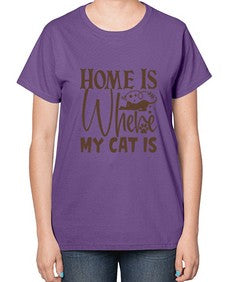 Home Is Where My Cat Is Style 14# - cats-  Ladies T-Shirt