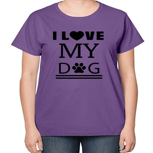 I Love My Dog Style 41# - dogs-  Ladies T-Shirt