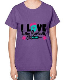 I Love Tiny Humans Style Style 904# - nurse-  Ladies T-Shirt
