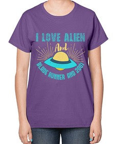 I love alien and blade runner 18# - ufo-  Ladies T-Shirt