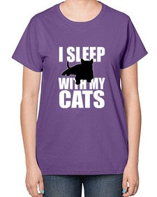 I sleep With My Cats - cats-  Ladies T-Shirt
