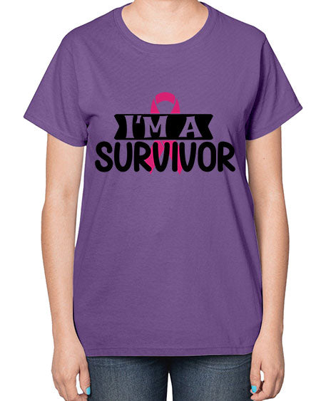 Im a Survivor 17# - breast cancer-  Ladies T-Shirt