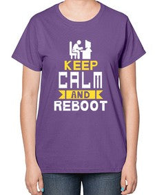 Keep Calm and reboot 27# - computer-  Ladies T-Shirt