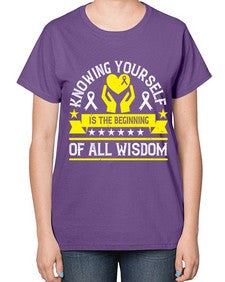 Knowing yourself is the beginning of all wisdom Style 38# - Self awareness-  Ladies T-Shirt
