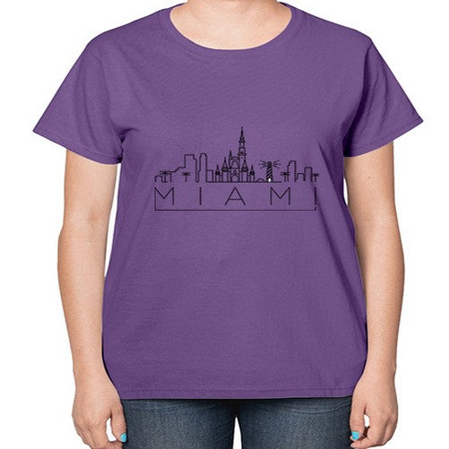 Miami Minimal Skyline 1281# - cities-  Ladies T-Shirt