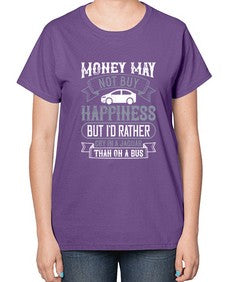 Money may not buy happiness but Id rather cry in a Jaguar than on a bus 41# - car-  Ladies T-Shirt
