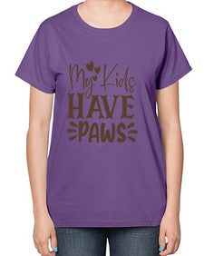 My Kids Have Paws Style 21# - cats-  Ladies T-Shirt