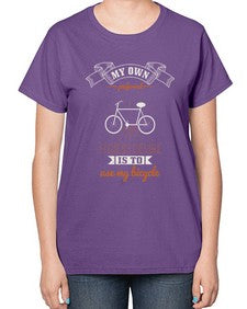 My own preferred fitness regime is to use my bicycle 2# - bicycle-  Ladies T-Shirt