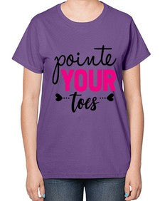 Pointe your toes 176# - ballet-  Ladies T-Shirt