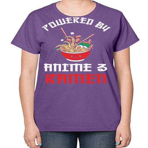 Powered by Anime amp Ramen 275# - anime-  Ladies T-Shirt