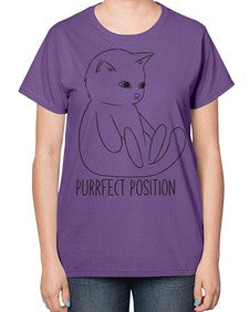 Purrfect Position - cats-  Ladies T-Shirt
