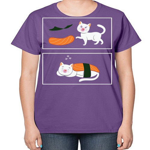 Ramen Cat Kawaii Anime Japanese Anime 279# - anime-  Ladies T-Shirt
