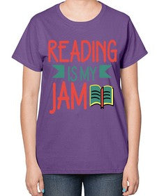 Reading is my jam 702# - librarian-  Ladies T-Shirt