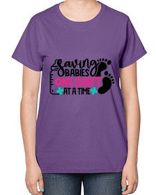 Saving Babies One Shift At A Time Style Style 1371# - nurse-  Ladies T-Shirt