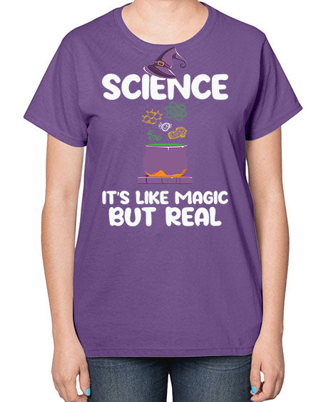 ScienceItsLikeMagicButScientistSkinite Scientist Skinite 48# - general science-  Ladies T-Shirt