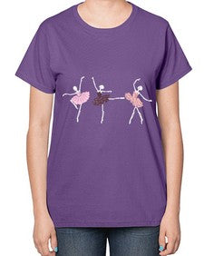 Skeleton ballerinas ballet halloween ballet 184# - ballet-  Ladies T-Shirt