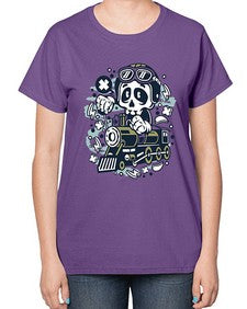Skull Train 1067# - skull and bones-  Ladies T-Shirt