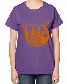 SlothMandala 1076# - mandala-  Ladies T-Shirt