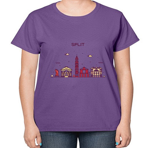 Split 1877# - cities-  Ladies T-Shirt