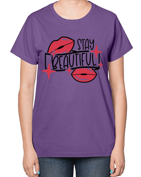 Stay Beautiful Style 19# -makeup  Ladies T-Shirt