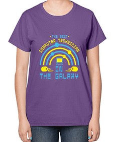 The best computer technician in the galaxy 13# - computer-  Ladies T-Shirt
