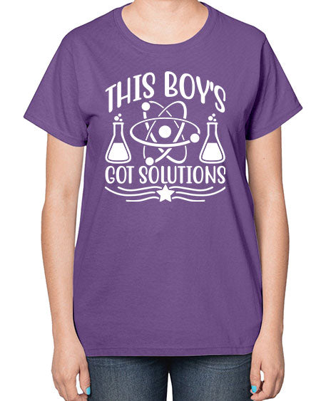 This Boy s Got Solutions 21# - general science-  Ladies T-Shirt