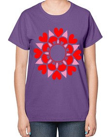 ValentineMandalaOPT 1194# - mandala-  Ladies T-Shirt