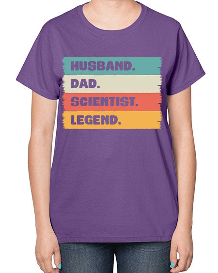VintageHusbandDadScientistLegendScientistSkinite Scientist Skinite 14# - general science-  Ladies T-Shirt