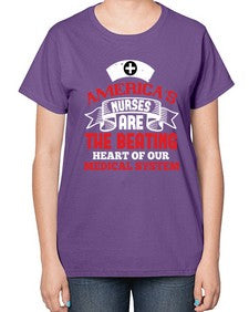 americas nurses are Style 42# - nurse-  Ladies T-Shirt