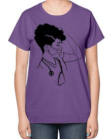 black nurse 3# - black girls or women-  Ladies T-Shirt