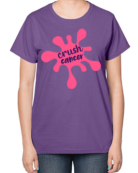 crush cancer Style 18# - breast cancer-  Ladies T-Shirt