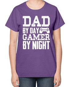 dad by day gamer by night 68# - video games-  Ladies T-Shirt