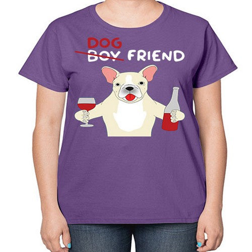 dog wine friend 93# - dogs-  Ladies T-Shirt