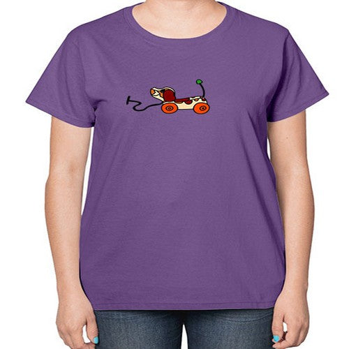 doggie pull toy 122# - dogs-  Ladies T-Shirt